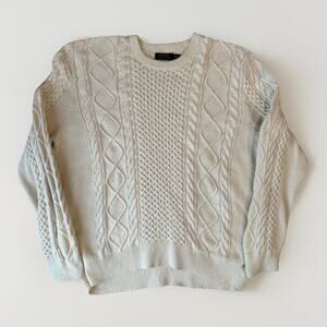 Polo Ralph Lauren Cable Knit Cotton Sweater 2XL Cream Fisherman Winter RRL